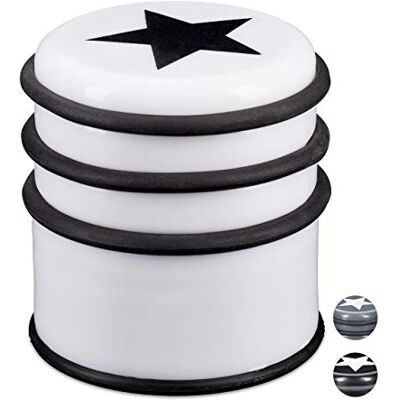 Relaxdays Vloerdeurstopper voor ramen en zware deuren, deurstopper, deurstopper met stermotief, 8 cm hoog, wit Relaxdays Vloerdeurstopper voor ramen en zware deuren, deurstopper, deurstopper met stermotief, 8 cm hoog, wit