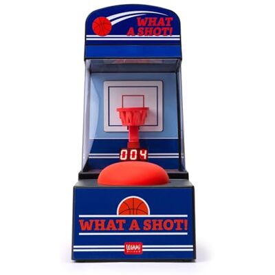 Legami Mini basketbalarcade, 3 speelseries 45, 90, 120 seconden, met licht en geluid, 3 AA-batterijen niet inbegrepen, 10 x 32,5 cm, uniek, BASK0001 Legami Mini basketbalarcade, 3 speelseries 45, 90, 120 seconden, met licht en geluid, 3 AA-batterijen niet inbegrepen, 10 x 32,5 cm, uniek, BASK0001