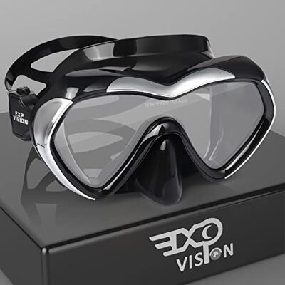 Vision Duikmasker voor volwassenen, anti-condens-duikbril van gehard glas met neusbescherming, professionele duikuitrusting voor snorkelen Vision Duikmasker voor volwassenen, anti-condens-duikbril van gehard glas met neusbescherming, professionele duikuitrusting voor snorkelen