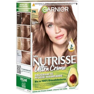 Garnier Haarcrème haarkleur permanente haarkleur met 3 voedende oliën, inkepingen scheuren, natuurblond 7N nude, 3 x 1 stuks Garnier Haarcrème haarkleur permanente haarkleur met 3 voedende oliën, inkepingen scheuren, natuurblond 7N nude, 3 x 1 stuks