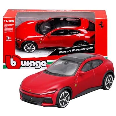Bburago Ferrari Purosangue R&P realistisch model in schaal 1:43, officiële Ferrari-licentie, aanbevolen leeftijd 3+ jaar Bburago Ferrari Purosangue R&P realistisch model in schaal 1:43, officiële Ferrari-licentie, aanbevolen leeftijd 3+ jaar