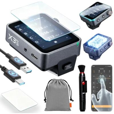 GODOX X3 Pro X3PRO-S TTL Draadloze flitsontspanner met beschermfolie voor Sony, 2,4 GHz draadloos X-systeem, Bluetooth & app, touchscreen, HSS, sluitbediening GODOX X3 Pro X3PRO-S TTL Draadloze flitsontspanner met beschermfolie voor Sony, 2,4 GHz draadloos X-systeem, Bluetooth & app, touchscreen, HSS, sluitbediening