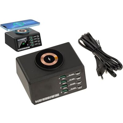 KALEA-INFORMATIQUE Intelligent laadstation, 110 W, 8 poorten PD 45 W, QC 3.0 18 W en inductie 15 W. Snellaadhouder in 5 V 9 V 12 V 15 V 20 V tot 3 A KALEA-INFORMATIQUE Intelligent laadstation, 110 W, 8 poorten PD 45 W, QC 3.0 18 W en inductie 15 W. Snellaadhouder in 5 V 9 V 12 V 15 V 20 V tot 3 A