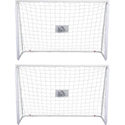 HOMCOM Voetbaldoel – voetbalkooi – trainingsdoel afm. 186 L x 62 B x 123 H cm – metalen frame van PE-net – inclusief haringen en gereedschap – wit HOMCOM Voetbaldoel – voetbalkooi – trainingsdoel afm. 186 L x 62 B x 123 H cm – metalen frame van PE-net – inclusief haringen en gereedschap – wit
