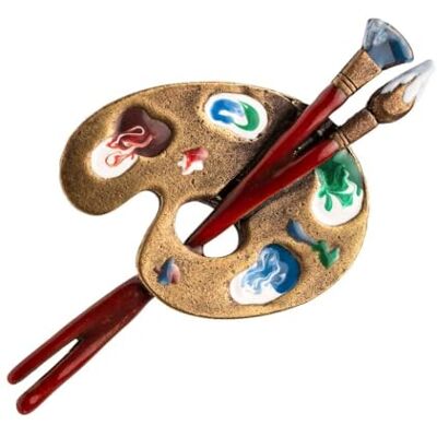 ART Damesbroche van handbeschilderd email, messing, zonder steen. ART Damesbroche van handbeschilderd email, messing, zonder steen.