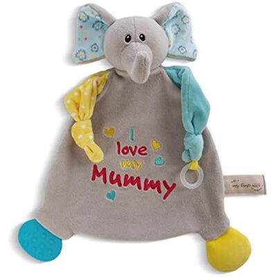 NICI 48893 olifant knuffeldier met bijtring en fopspeenketting grijs 25 x 25 cm NICI 48893 olifant knuffeldier met bijtring en fopspeenketting grijs 25 x 25 cm