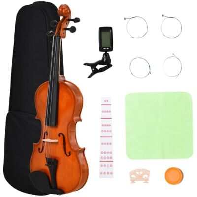 HOMCOM Viool 4/4 volledige grootte met etui, stemapparaat, schoudersteun Hars, reservetouwen, doek, sparren en esdoorn multiplex HOMCOM Viool 4/4 volledige grootte met etui, stemapparaat, schoudersteun Hars, reservetouwen, doek, sparren en esdoorn multiplex