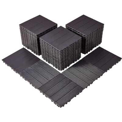 VEVOR 54 stuks terrastegels van kunststof, waterdicht, voor veranda, zwembad, balkon, tuin, 30,5 x 30,5 cm, 54 m², donkerbruin VEVOR 54 stuks terrastegels van kunststof, waterdicht, voor veranda, zwembad, balkon, tuin, 30,5 x 30,5 cm, 54 m², donkerbruin
