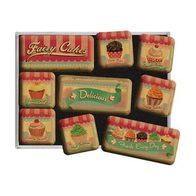 Nostalgic Art Set van 9 magneten Cupcakes Fairy Cakes Delicious Set Nostalgic Art Set van 9 magneten Cupcakes Fairy Cakes Delicious Set