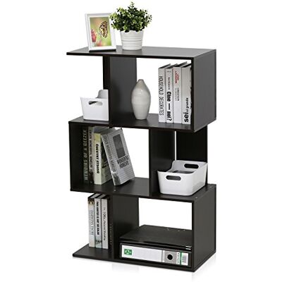 Furinno Boekenrek van hout, espresso, Eén maat FR16120EX Furinno Boekenrek van hout, espresso, Eén maat FR16120EX