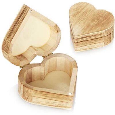 com-four ® 2 x houten doos in hartvorm, sieradendoos van hout Kleine houten kist met deksel com-four ® 2 x houten doos in hartvorm, sieradendoos van hout Kleine houten kist met deksel