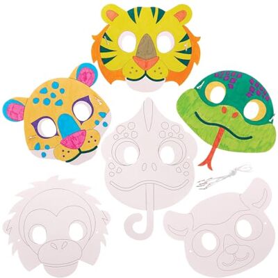 Baker Ross FX556 Regenwouddierenmaskers, 10 stuks, knutselmaskers voor kinderen Baker Ross FX556 Regenwouddierenmaskers, 10 stuks, knutselmaskers voor kinderen