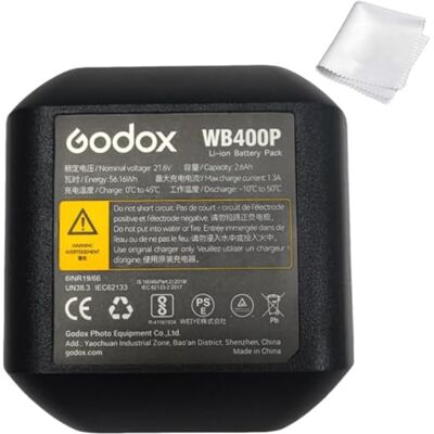 GODOX WB400P batterij voor AD400 Pro II / AD400Pro, bijgewerkte versie, vervangende oplaadbare Li-ion batterij GODOX WB400P batterij voor AD400 Pro II / AD400Pro, bijgewerkte versie, vervangende oplaadbare Li-ion batterij