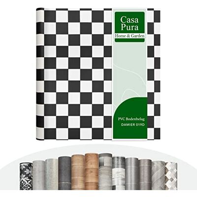 casa pura Vinylvloerbedekking, verkocht per meter, in vele ontwerpen, hout-, tegel- en steenlook, van pvc, voor keuken, badkamer en woonkamer, Damier 019D, 100 x 150 cm casa pura Vinylvloerbedekking, verkocht per meter, in vele ontwerpen, hout-, tegel- en steenlook, van pvc, voor keuken, badkamer en woonkamer, Damier 019D, 100 x 150 cm