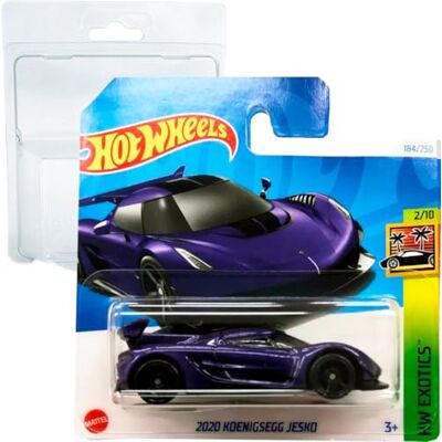 Hot Wheels Koenigsegg Jesko HW Exotics 2020 (184/250) HTC21 Violet 2024 + Frikimonkey korte kaartbescherming Hot Wheels Koenigsegg Jesko HW Exotics 2020 (184/250) HTC21 Violet 2024 + Frikimonkey korte kaartbescherming