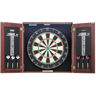 VEVOR Home Dart Board dartbord dartset in officiële grootte, verborgen dartkast met stalen punten en met ledlicht en eenvoudige montage, compleet VEVOR Home Dart Board dartbord dartset in officiële grootte, verborgen dartkast met stalen punten en met ledlicht en eenvoudige montage, compleet