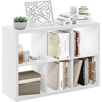 Furinno Decoratieve opbergcabine met open rug, 6 kubussen, wit Furinno Decoratieve opbergcabine met open rug, 6 kubussen, wit
