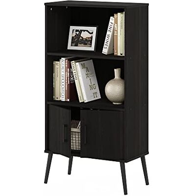 Furinno Claude bijzetkast midden eeuw met houten poten espresso Furinno Claude bijzetkast midden eeuw met houten poten espresso
