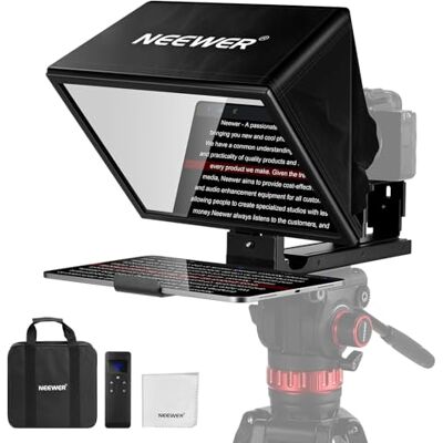 NEEWER BASICS X12B 30,5 cm aluminiumlegering lift teleprompter voor iPad, tablet, telefoon, DSLR-camera, afstandsbediening en besturingsapp, compatibel met iOS NEEWER BASICS X12B 30,5 cm aluminiumlegering lift teleprompter voor iPad, tablet, telefoon, DSLR-camera, afstandsbediening en besturingsapp, compatibel met iOS