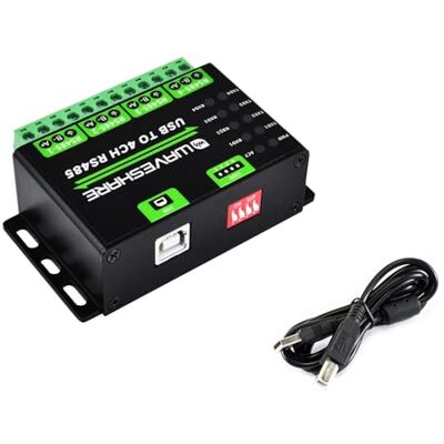 Waveshare Industriële RS485 USB naar 4-kanaals convertermodule, universele seriële communicatie, ondersteunt 1200 bps ~ 460800 bps, meerdere beveiligingscircuits, compatibel met Win7/8/8.1/10/11, Waveshare Industriële RS485 USB naar 4-kanaals convertermodule, universele seriële communicatie, ondersteunt 1200 bps ~ 460800 bps, meerdere beveiligingscircuits, compatibel met Win7/8/8.1/10/11,
