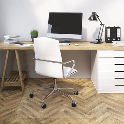 KARAT Stoelmat, snijrand, 45 graden, vloerbescherming, krasbestendig, robuuste mat voor rolstoelen, bureaumat, antislip (Kleopatra-transparant, mat, 75 x 100 cm) KARAT Stoelmat, snijrand, 45 graden, vloerbescherming, krasbestendig, robuuste mat voor rolstoelen, bureaumat, antislip (Kleopatra-transparant, mat, 75 x 100 cm)