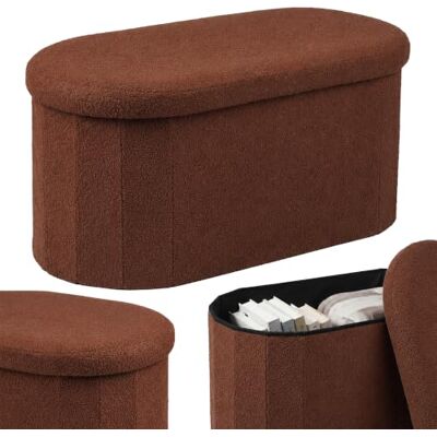 Relaxdays Kistbank, teddystof, krullend weefsel, opbergruimte, hal slaapkamer, h x b x d: 38 x 76 x 38 cm Relaxdays Kistbank, teddystof, krullend weefsel, opbergruimte, hal slaapkamer, h x b x d: 38 x 76 x 38 cm