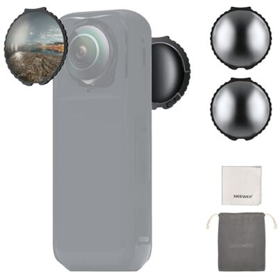 NEEWER Set van 2 ND-filters compatibel met Insta360 X5, ND64, lichtreductie bij 6 stops, automatische detectie, meerlaags optisch glas, neutrale dichtheid, accessoires voor actiecamera NEEWER Set van 2 ND-filters compatibel met Insta360 X5, ND64, lichtreductie bij 6 stops, automatische detectie, meerlaags optisch glas, neutrale dichtheid, accessoires voor actiecamera