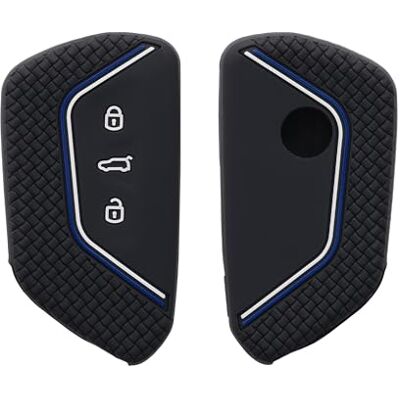 kwmobile autosleutel hoesje compatibel met VW Golf 8 3-knops autosleutel Autosleutel behuizing in zwart/blauw/wit kwmobile autosleutel hoesje compatibel met VW Golf 8 3-knops autosleutel Autosleutel behuizing in zwart/blauw/wit