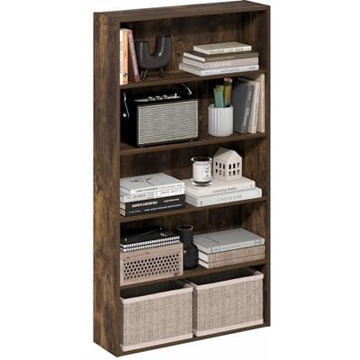 Furinno Basic open boekenkast met 5 niveaus, 16,8 x 60 x 110,9 cm, barnsteen grenen Furinno Basic open boekenkast met 5 niveaus, 16,8 x 60 x 110,9 cm, barnsteen grenen