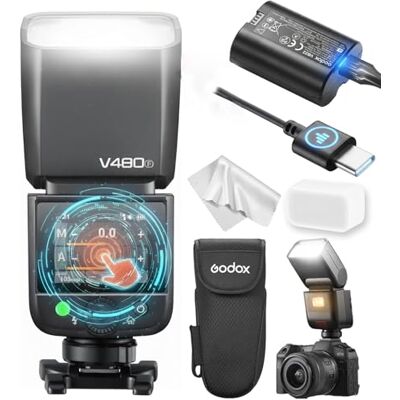 GODOX V480 F V480F TTL flitser voor Fujifilm GN50/recycling 1.7s/650 lichten/HSS 1/8000s/2.0 inch touchscreen, draadloos 2.4G/LED-driverlamp/compatibel met X100VI X-T5 X-T4 X-T30 II X-S20 GFX GODOX V480 F V480F TTL flitser voor Fujifilm GN50/recycling 1.7s/650 lichten/HSS 1/8000s/2.0 inch touchscreen, draadloos 2.4G/LED-driverlamp/compatibel met X100VI X-T5 X-T4 X-T30 II X-S20 GFX
