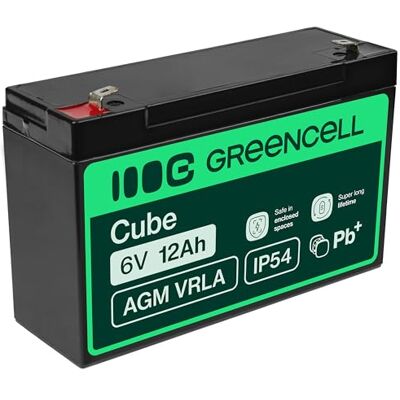 Green Cell AGM VRLA accu 6 V 12 Ah – reserveaccu voor UPS systemen, kindervoertuigen, noodstroomvoorziening en frequente cyclische toepassingen (gelaccu) Green Cell AGM VRLA accu 6 V 12 Ah – reserveaccu voor UPS systemen, kindervoertuigen, noodstroomvoorziening en frequente cyclische toepassingen (gelaccu)