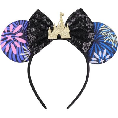 DRESHOW 2 diadeems met muizenoren, pailletten, feestdecoratie, verkleedkostuum voor meisjes en vrouwen Eén maat DRESHOW 2 diadeems met muizenoren, pailletten, feestdecoratie, verkleedkostuum voor meisjes en vrouwen Eén maat