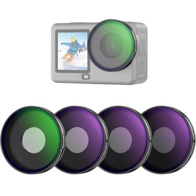 NEEWER Set van 4 CPL + ND-filters alleen compatibel met DJI Osmo Action 6, ND8/16/32 verstelbare cirkelvormige polarisator, lenspolarisator, schroeffotografie-accessoires voor camera NEEWER Set van 4 CPL + ND-filters alleen compatibel met DJI Osmo Action 6, ND8/16/32 verstelbare cirkelvormige polarisator, lenspolarisator, schroeffotografie-accessoires voor camera
