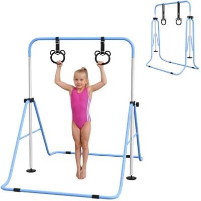 HOMCOM Turnstang voor kinderen, in hoogte verstelbaar, 88-128 cm, blauw Horizontale stang, opvouwbare gymnastiekuitrusting, met gymnastiekringen HOMCOM Turnstang voor kinderen, in hoogte verstelbaar, 88-128 cm, blauw Horizontale stang, opvouwbare gymnastiekuitrusting, met gymnastiekringen