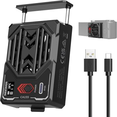 NEEWER BASICS Camera-koelventilator met accu, externe veerkoeler type C PD, snel opladen en real-time weergave, compatibel met Sony ZV-E1 A6700 NEEWER BASICS Camera-koelventilator met accu, externe veerkoeler type C PD, snel opladen en real-time weergave, compatibel met Sony ZV-E1 A6700