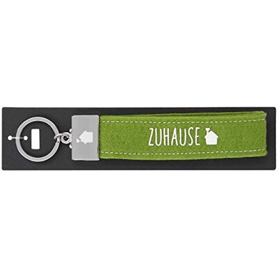 Depesche 4298-107 sleutelhanger van vilt met gegraveerde metalen gesp en iconische print voor thuis, 18,7 x 4,4 x 1 cm, groen, Groen Depesche 4298-107 sleutelhanger van vilt met gegraveerde metalen gesp en iconische print voor thuis, 18,7 x 4,4 x 1 cm, groen, Groen