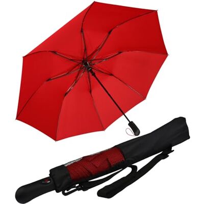 iX-brella XXL glasvezel golfparaplu 124 cm met automatisch systeem, Donker rood iX-brella XXL glasvezel golfparaplu 124 cm met automatisch systeem, Donker rood