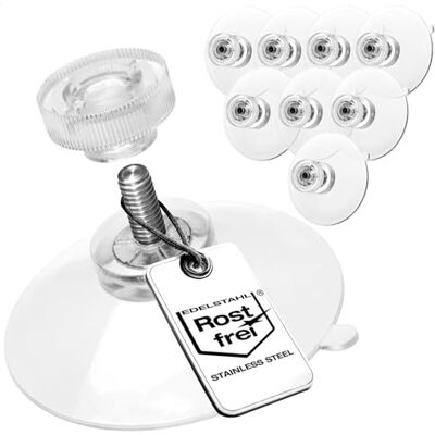 com-four ® 8 x zuignappen met M4-schroefdraad, Ø 40 mm, extra sterke hechting com-four ® 8 x zuignappen met M4-schroefdraad, Ø 40 mm, extra sterke hechting