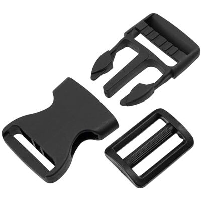AERZETIX Set van 6 verstelbare gespen met snelsluiting + 6 schuifgespen voor textielaccessoires, doe-het-zelf, bandjes lus 40 mm van kunststof in de kleur zwart AERZETIX Set van 6 verstelbare gespen met snelsluiting + 6 schuifgespen voor textielaccessoires, doe-het-zelf, bandjes lus 40 mm van kunststof in de kleur zwart