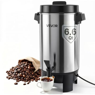 VEVOR Commerciële warme drankendispenser voor koffie, 6,3 l, 42 kopjes, 1190 W, warmwaterdispenser met druppelvrije kraan, automatische temperatuurregeling, voor horeca VEVOR Commerciële warme drankendispenser voor koffie, 6,3 l, 42 kopjes, 1190 W, warmwaterdispenser met druppelvrije kraan, automatische temperatuurregeling, voor horeca