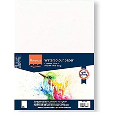 Creative Florence 2911-9005 Aquarelpapier, A3, 300 g/m², 25 vellen, wit Creative Florence 2911-9005 Aquarelpapier, A3, 300 g/m², 25 vellen, wit