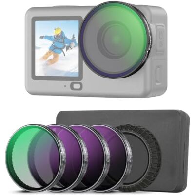 NEEWER CPL 4 stuks ND-filters alleen compatibel met DJI Osmo Action 6, 4 stuks verstelbare cirkelvormige polarisatiefilters ND8/16/32 met lensdop NEEWER CPL 4 stuks ND-filters alleen compatibel met DJI Osmo Action 6, 4 stuks verstelbare cirkelvormige polarisatiefilters ND8/16/32 met lensdop
