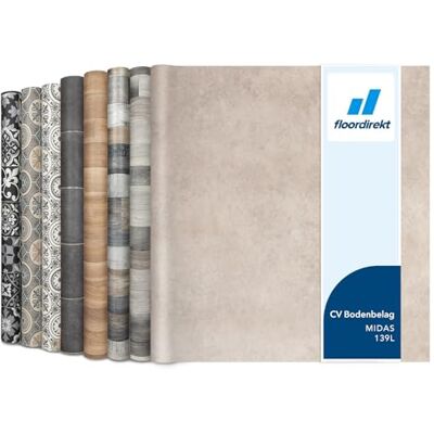 Floordirekt Atlantic Midas 139L pvc-vloerbedekking per meter voor keuken en balkon, houtlook, tegels, steen, robuust en onderhoudsvriendelijk, 200 x 200 cm Floordirekt Atlantic Midas 139L pvc-vloerbedekking per meter voor keuken en balkon, houtlook, tegels, steen, robuust en onderhoudsvriendelijk, 200 x 200 cm