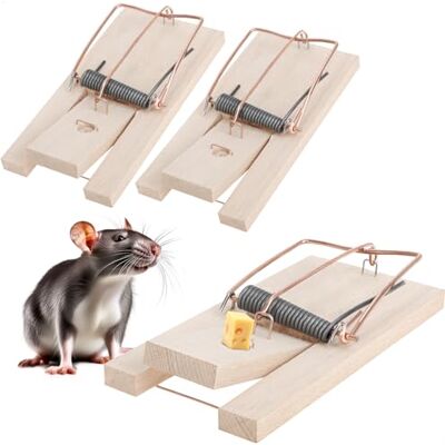 com-four ® 3 x houten rattenval, veerval voor effectieve strijd Herbruikbare veerval met hoge slagkracht com-four ® 3 x houten rattenval, veerval voor effectieve strijd Herbruikbare veerval met hoge slagkracht