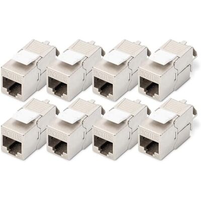 Digitus Keystone Cat-6A afgeschermde module 8 stuks standaard versie RJ45-500MHz 10GBase-T AWG 26-22 montage zonder gereedschap Digitus Keystone Cat-6A afgeschermde module 8 stuks standaard versie RJ45-500MHz 10GBase-T AWG 26-22 montage zonder gereedschap
