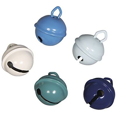 Rayher Hobby 25098000 bellen, metaal, diameter 19 mm, blauw, 5 stuks Rayher Hobby 25098000 bellen, metaal, diameter 19 mm, blauw, 5 stuks