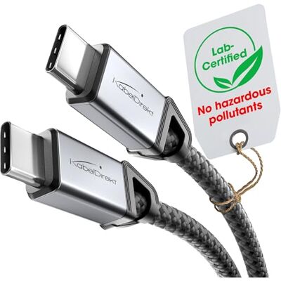 KabelDirekt USB-C-kabel voor snel opladen, 1,5 m, 60 W Laadt telefoons/laptops met 60 W, oplaad-/datakabel, zwart KabelDirekt USB-C-kabel voor snel opladen, 1,5 m, 60 W Laadt telefoons/laptops met 60 W, oplaad-/datakabel, zwart