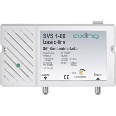 Axing SVS 1-00 breedband satellietversterker (25 dB, 47-2200 MHz) Axing SVS 1-00 breedband satellietversterker (25 dB, 47-2200 MHz)
