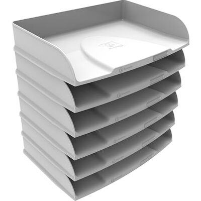 EXACOMPTA Set van 6 horizontale brievenbakken Combo Styli Autentik Voor documenten in liggend formaat Inclusief etikethouder Stapelbaar Afmetingen 25,5x36,5x6,5 cm Wit EXACOMPTA Set van 6 horizontale brievenbakken Combo Styli Autentik Voor documenten in liggend formaat Inclusief etikethouder Stapelbaar Afmetingen 25,5x36,5x6,5 cm Wit
