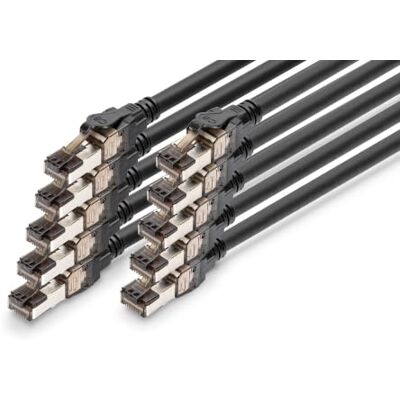 Digitus Câble LAN Cat 8.1 – 3 m – 10 pièces – S/FTP – Noir Digitus Câble LAN Cat 8.1 – 3 m – 10 pièces – S/FTP – Noir